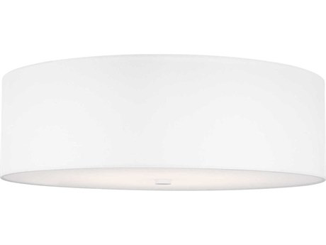 Visual Comfort Modern Pullman 1-Light Matte White Drum Flush Mount