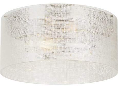Visual Comfort Modern Vetra 2-Light Satin Nickel White Flush Mount