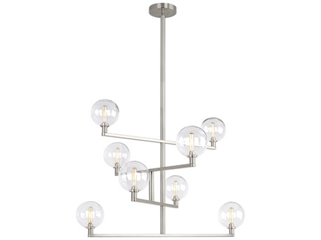 Visual Comfort Modern Gambit 8-Light Satin Nickel Chandelier