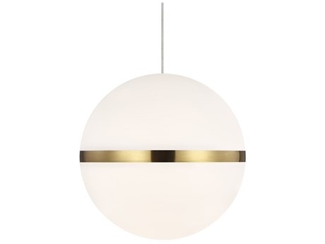 Visual Comfort Modern Hanea 1-Light Natural Brass Globe Mini Pendant