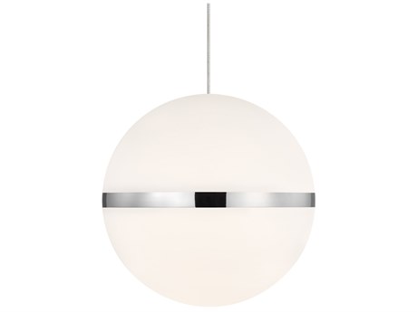 Visual Comfort Modern Hanea 1-Light Satin Nickel Globe Mini Pendant