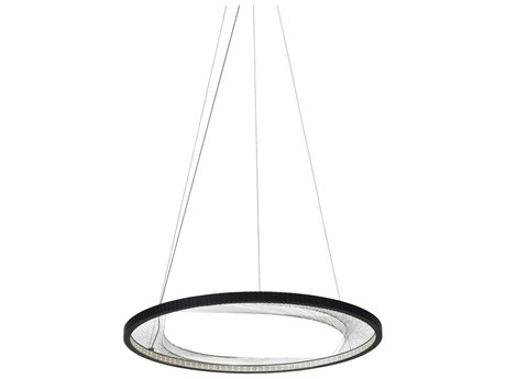Visual Comfort Modern Interlace 1-Light Black Round Pendant