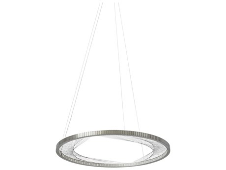 Visual Comfort Modern Interlace 1-Light Satin Nickel Round Pendant