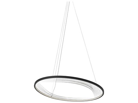 Visual Comfort Modern Interlace 1-Light Black Round Pendant