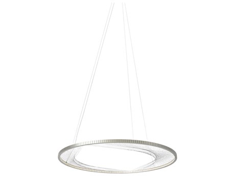 Visual Comfort Modern Interlace 1-Light Satin Nickel Round Pendant