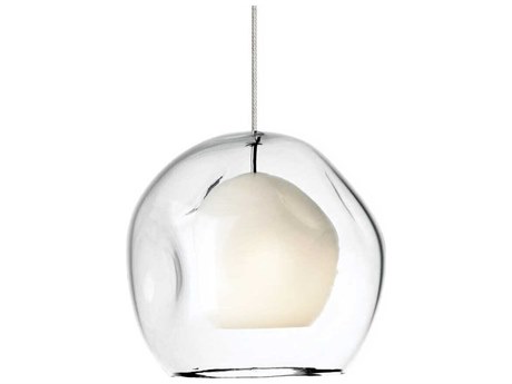 Visual Comfort Modern Jasper 1-Light Satin Nickel Clear Mini Pendant