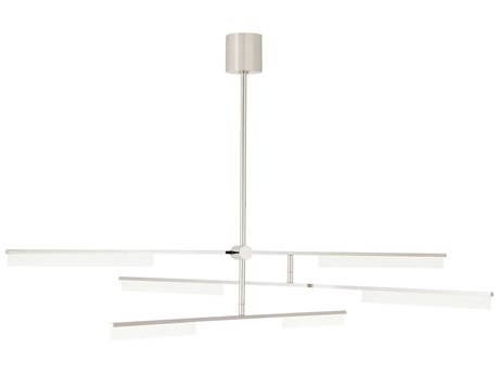 Visual Comfort Modern Klee 3-Light Polished Nickel Linear Chandelier