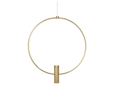 Visual Comfort Modern Layla 1-Light Natural Brass Round Pendant