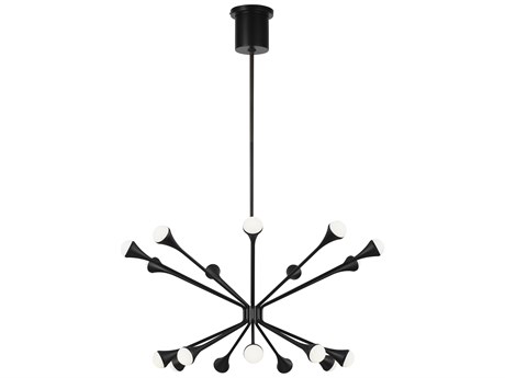 Visual Comfort Modern Lody 18-Light Matte Black Chandelier
