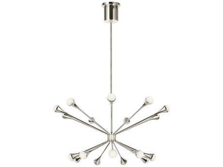 Visual Comfort Modern Lody 18-Light Polished Nickel Chandelier