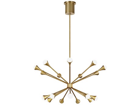 Visual Comfort Modern Lody 18-Light Aged Brass Chandelier
