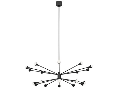 Visual Comfort Modern Lody 20-Light Matte Black Chandelier