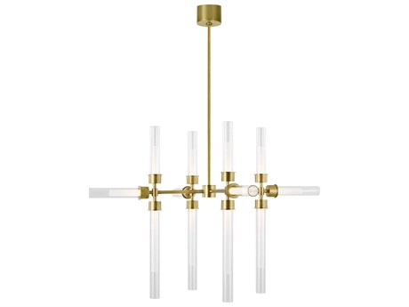 Visual Comfort Modern Linger 12-Light Natural Brass Chandelier