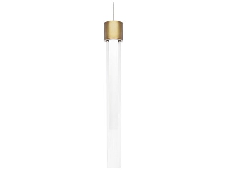 Visual Comfort Modern Linger 1-Light Natural Brass Cylinder Round Mini Pendant