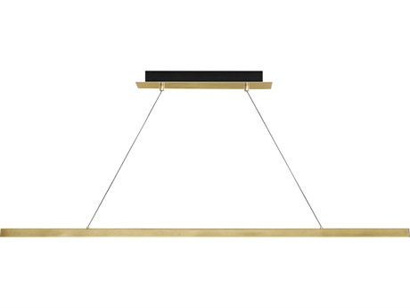 Visual Comfort Modern Dessau 1-Light Natural Brass Linear Island Pendant