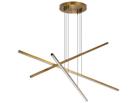 Visual Comfort Modern Essence 3-Light Aged Brass Linear Island Pendant