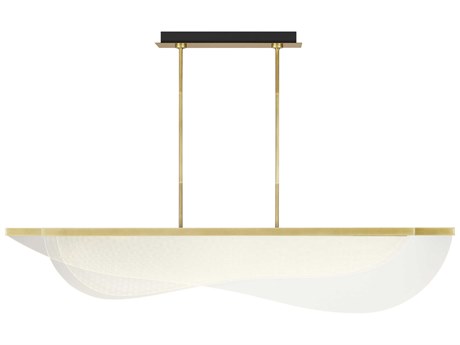 Visual Comfort Modern Nyra 3-Light Plated Brass Island Pendant