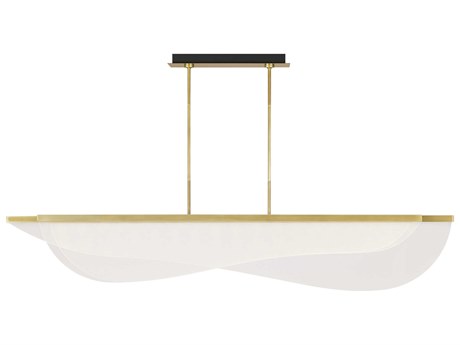 Visual Comfort Modern Nyra 3-Light Plated Brass Island Pendant