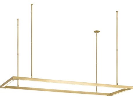 Visual Comfort Modern Stagger 1-Light Natural Brass Geometric Island Pendant