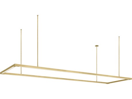 Visual Comfort Modern Stagger 1-Light Natural Brass Geometric Island Pendant