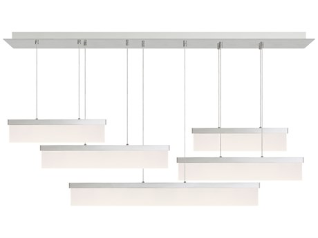 Visual Comfort Modern Sweep 5-Light Polished Nickel Geometric Island Pendant