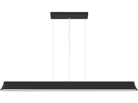 Visual Comfort Modern Zhane 1-Light Black Rubberized Linear Island Pendant