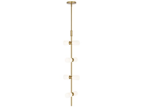 Visual Comfort Modern Rail 8-Light Aged Brass Mini Pendant