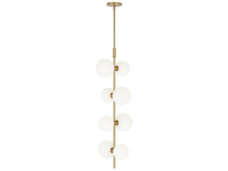 Visual Comfort Modern Rail 8-Light Aged Brass Mini Pendant