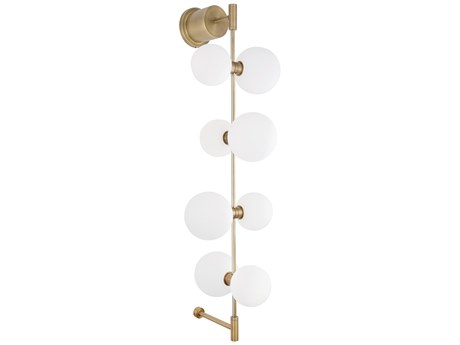 Visual Comfort Modern Rail 8-Light Aged Brass Wall Sconce