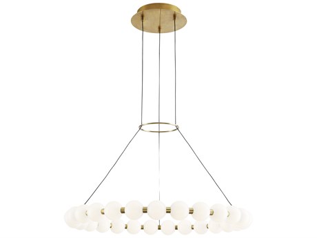 Visual Comfort Modern Orbet 1-Light Natural Brass Round Chandelier
