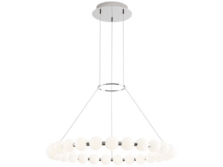 Visual Comfort Modern Orbet 1-Light Polished Nickel Round Chandelier