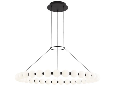 Visual Comfort Modern Orbet 1-Light Nightshade Black Round Chandelier