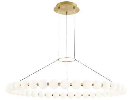 Visual Comfort Modern Orbet 1-Light Natural Brass Round Chandelier