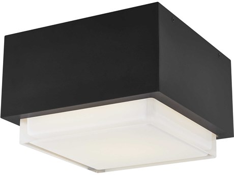 Visual Comfort Modern Leagan 1-Light Black Flush Mount