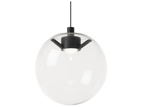 Visual Comfort Modern Palona 1-Light Nightshade Black Clear Globe Mini Pendant