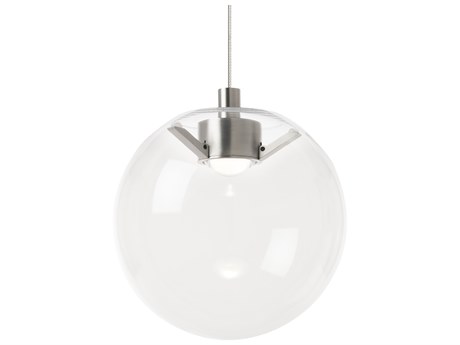 Visual Comfort Modern Palona 1-Light Satin Nickel Clear Globe Mini Pendant