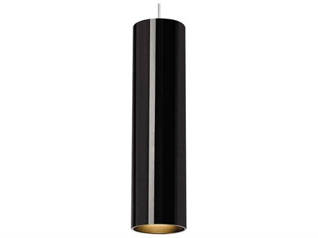 Visual Comfort Modern Piper 1-Light Black Satin Nickel Cylinder Mini Pendant