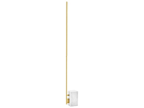 Visual Comfort Modern Klee Natural Brass White Marble Floor Lamp