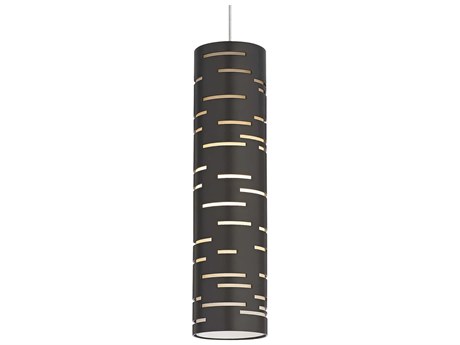 Visual Comfort Modern Revel 1-Light Satin Nickel Bronze Cylinder Mini Pendant