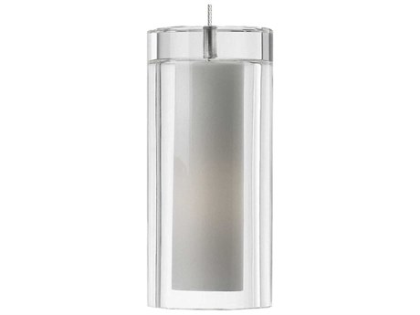 Visual Comfort Modern Sara 1-Light Satin Nickel Clear Cylinder Mini Pendant