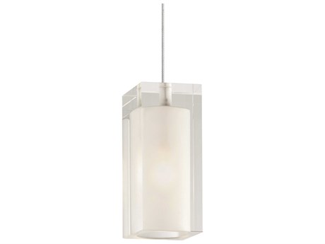 Visual Comfort Modern Solitude 1-Light Satin Nickel White Mini Pendant
