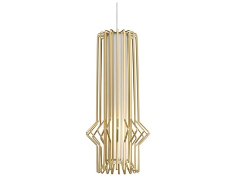 Visual Comfort Modern Syrma 1-Light Satin Nickel Gold Mini Pendant