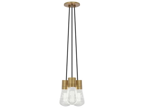 Visual Comfort Modern Alva 3-Light Natural Brass Mini Pendant