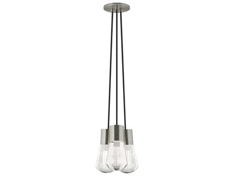 Visual Comfort Modern Alva 3-Light Satin Nickel Mini Pendant