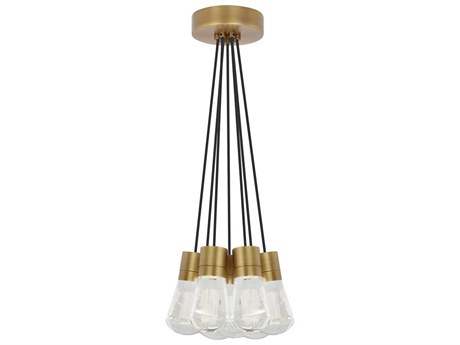 Visual Comfort Modern Alva 7-Light Natural Brass Pendant