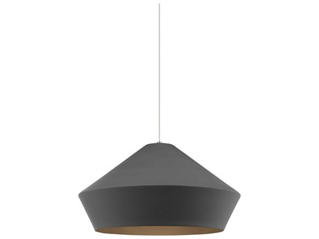 Visual Comfort Modern Brummel 1-Light Satin Nickel Gray Pendant