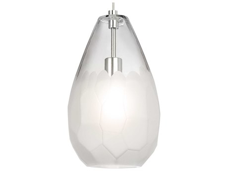 Visual Comfort Modern Briolette 1-Light Satin Nickel Clear Mini Pendant
