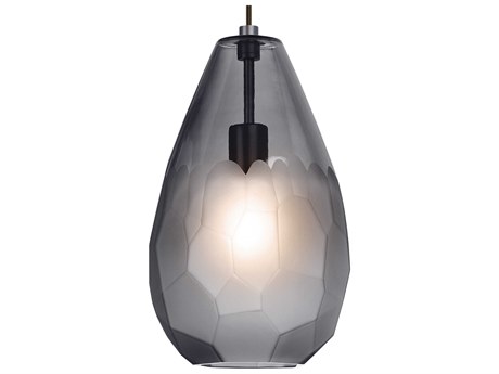 Visual Comfort Modern Briolette 1-Light Satin Nickel Black Mini Pendant