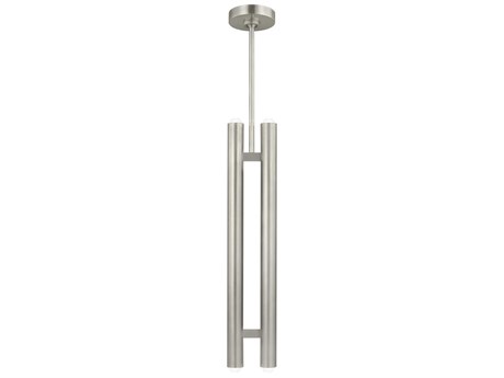 Visual Comfort Modern Ebell 2-Light Antique Nickel Cylinder Mini Pendant