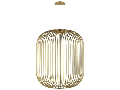 Visual Comfort Modern Kai 1-Light Plated Brass Pendant